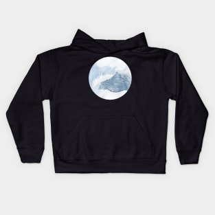 Abstract waves landscape Kids Hoodie